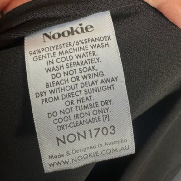 NWT Nookie Australia Black‎ Midi Dress Long Sleeves Cut Out Size XS Cleo NON1703 - Picture 9 of 13